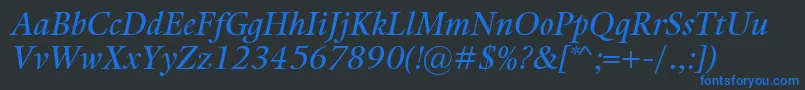 KalixItalic Font – Blue Fonts on Black Background