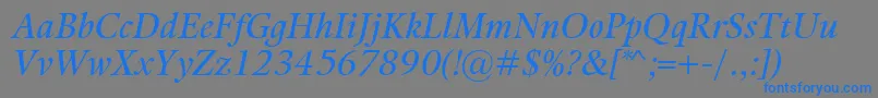 フォントKalixItalic – 灰色の背景に青い文字