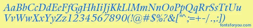 KalixItalic Font – Blue Fonts on Yellow Background