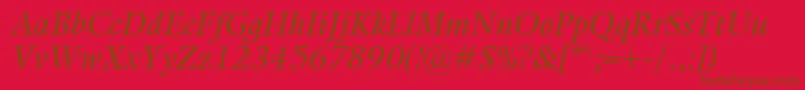 KalixItalic Font – Brown Fonts on Red Background