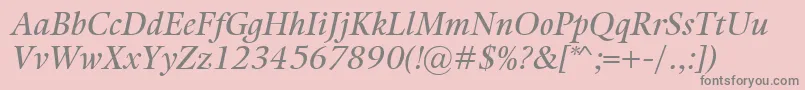 KalixItalic-Schriftart – Graue Schriften auf rosa Hintergrund