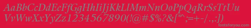 KalixItalic Font – Gray Fonts on Red Background