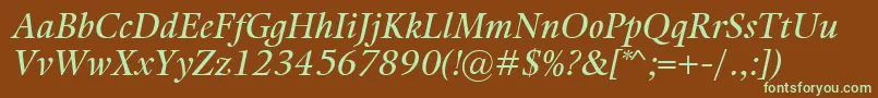 Fonte KalixItalic – fontes verdes em um fundo marrom