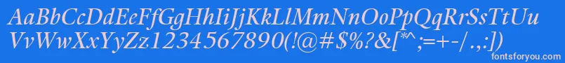 Fonte KalixItalic – fontes rosa em um fundo azul