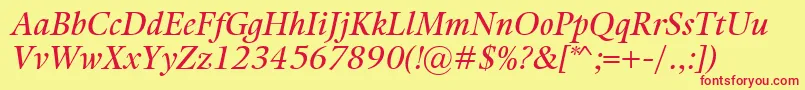 KalixItalic Font – Red Fonts on Yellow Background