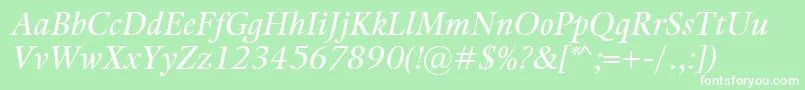 KalixItalic Font – White Fonts on Green Background