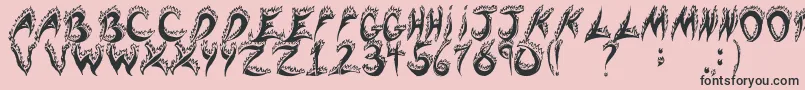 flaming tears Font – Black Fonts on Pink Background