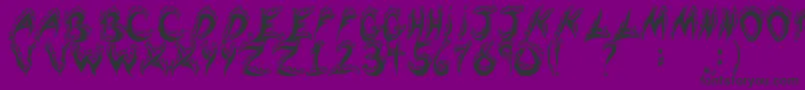 flaming tears Font – Black Fonts on Purple Background