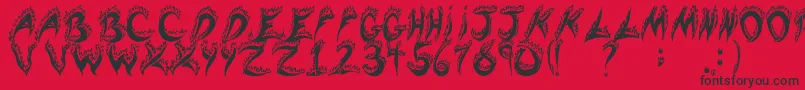 flaming tears Font – Black Fonts on Red Background