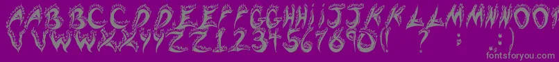 flaming tears-Schriftart – Graue Schriften auf violettem Hintergrund