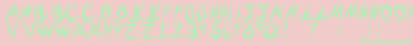 flaming tears Font – Green Fonts on Pink Background