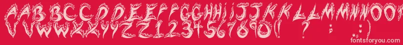flaming tears Font – Pink Fonts on Red Background
