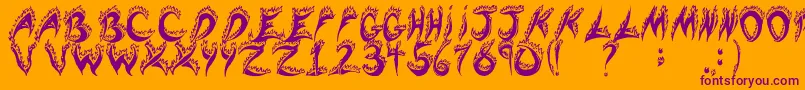 flaming tears Font – Purple Fonts on Orange Background