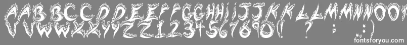 flaming tears Font – White Fonts on Gray Background