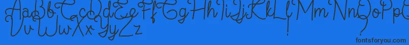 フォントFlamingo Regular – 黒い文字の青い背景