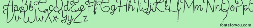 フォントFlamingo Regular – 緑の背景に黒い文字