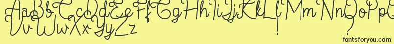 フォントFlamingo Regular – 黒い文字の黄色い背景