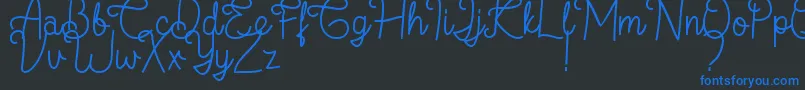 フォントFlamingo Regular – 黒い背景に青い文字