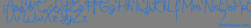 フォントFlamingo Regular – 灰色の背景に青い文字