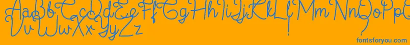 フォントFlamingo Regular – オレンジの背景に青い文字