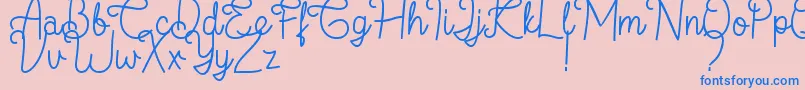 Flamingo Regular-fontti – siniset fontit vaaleanpunaisella taustalla