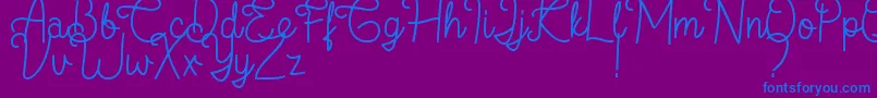 フォントFlamingo Regular – 紫色の背景に青い文字