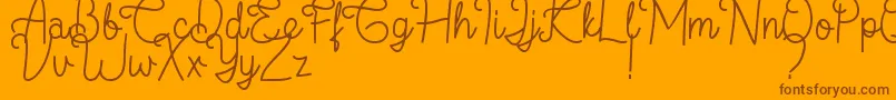 フォントFlamingo Regular – オレンジの背景に茶色のフォント