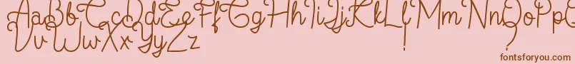 Flamingo Regular-fontti – ruskeat fontit vaaleanpunaisella taustalla