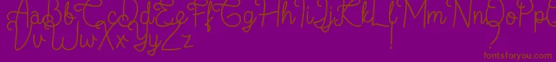 フォントFlamingo Regular – 紫色の背景に茶色のフォント