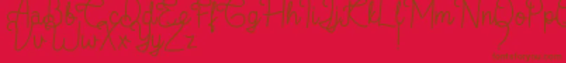 Flamingo Regular-fontti – ruskeat fontit punaisella taustalla
