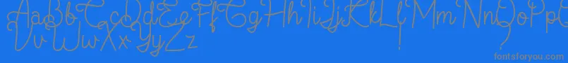 フォントFlamingo Regular – 青い背景に灰色の文字