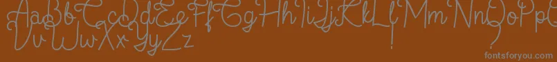 フォントFlamingo Regular – 茶色の背景に灰色の文字