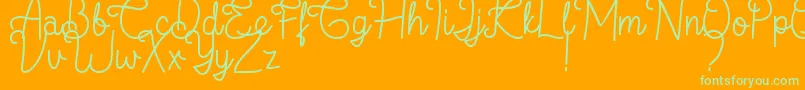 フォントFlamingo Regular – オレンジの背景に緑のフォント