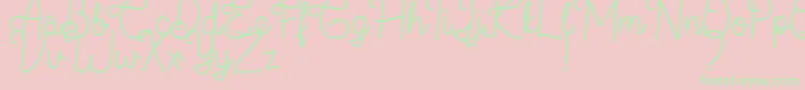 フォントFlamingo Regular – ピンクの背景に緑の文字