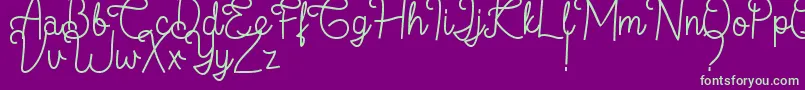 フォントFlamingo Regular – 紫の背景に緑のフォント