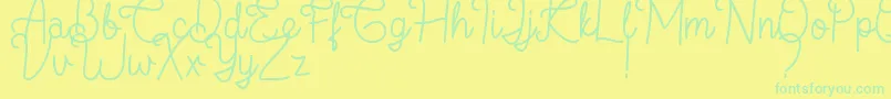 フォントFlamingo Regular – 黄色い背景に緑の文字