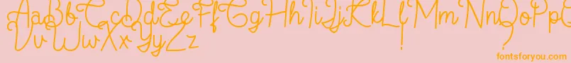 Flamingo Regular-fontti – oranssit fontit vaaleanpunaisella taustalla