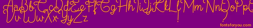 フォントFlamingo Regular – 紫色の背景にオレンジのフォント