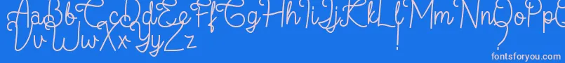 フォントFlamingo Regular – ピンクの文字、青い背景