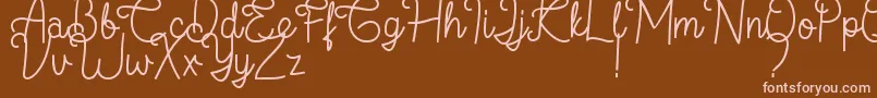 フォントFlamingo Regular – 茶色の背景にピンクのフォント