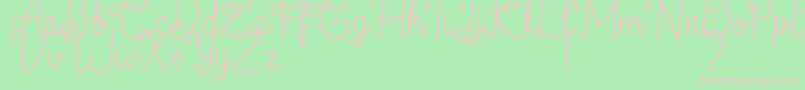 フォントFlamingo Regular – 緑の背景にピンクのフォント