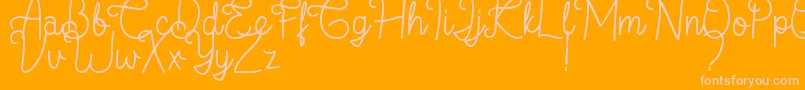 フォントFlamingo Regular – オレンジの背景にピンクのフォント