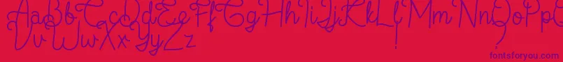 Flamingo Regular-Schriftart – Violette Schriften auf rotem Hintergrund