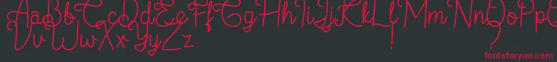 フォントFlamingo Regular – 黒い背景に赤い文字
