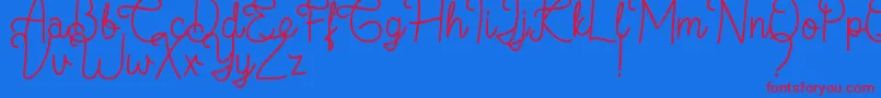 フォントFlamingo Regular – 赤い文字の青い背景