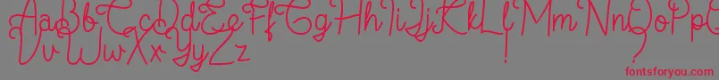 フォントFlamingo Regular – 赤い文字の灰色の背景