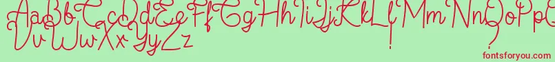 フォントFlamingo Regular – 赤い文字の緑の背景