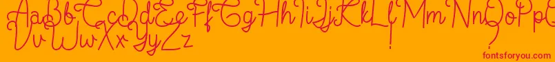 フォントFlamingo Regular – オレンジの背景に赤い文字