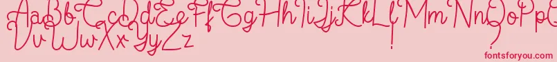 Flamingo Regular-fontti – punaiset fontit vaaleanpunaisella taustalla