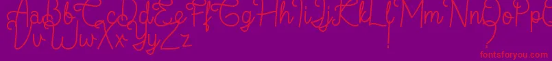 フォントFlamingo Regular – 紫の背景に赤い文字